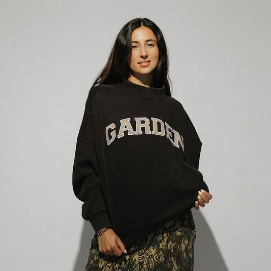 Garden Vintage Black Mock Neck